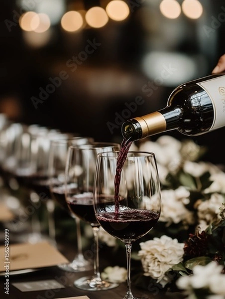 Obraz Champagne Pouring into Flute at Elegant Event