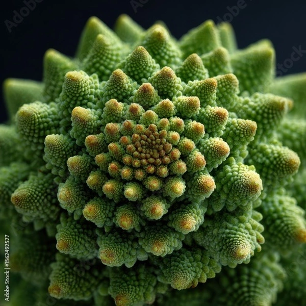 Fototapeta Intricate spiral grooves reveal the beauty of a green textured stem in captivating macro detail
