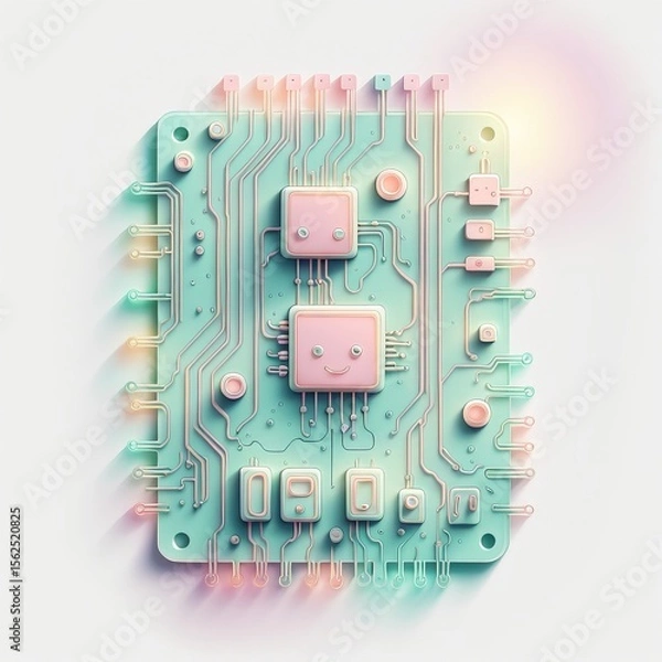 Fototapeta abstract 3d image of circuit board