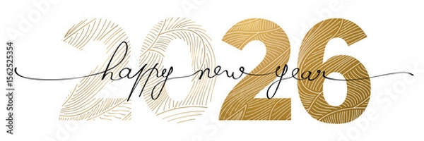 Obraz BONNE ANNÉE 2026 AVEC FEUILLAGE