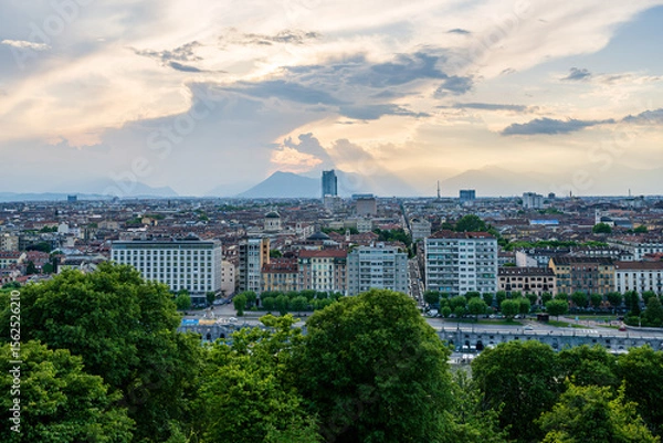 Obraz Aerial view of the city of Turin, Italy