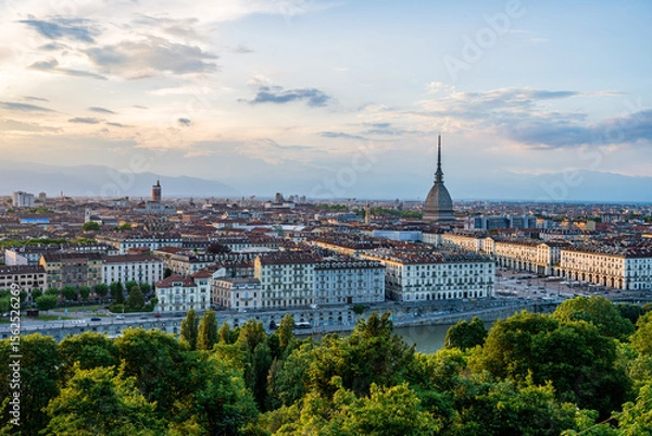 Obraz A sunset view of Turin in Italy