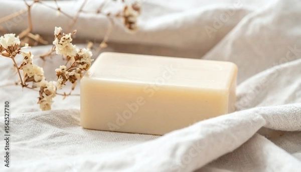 Fototapeta Natural Soap Bar on Linen
