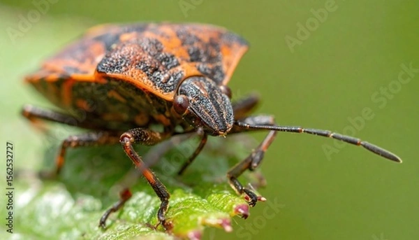 Fototapeta Forest Bug on Leaf: Macro Wildlife Photography