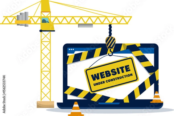 Obraz Under Construction Webpage Illustration – Developers at Work

