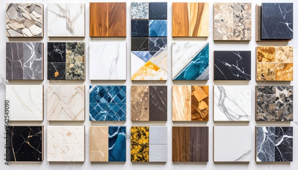 Fototapeta Diverse Collection of Natural Stone and Marble Texture Samples