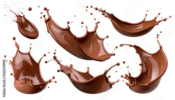 Fototapeta Smooth and Rich Chocolate Splash Isolated on Black Background