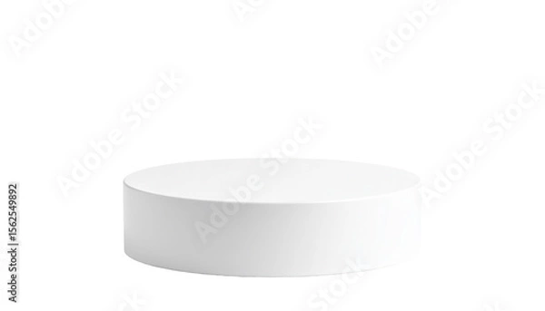 Fototapeta Simple White Round Display Stand for Product Presentation and Photography