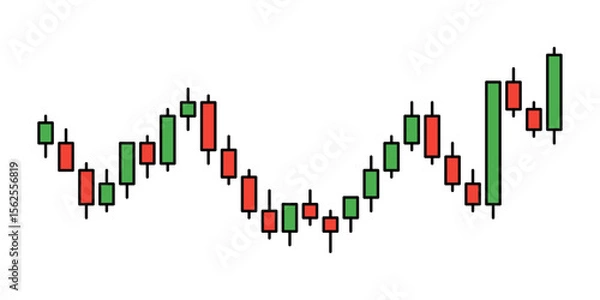 Fototapeta Candlestick Chart Pattern Design Element for Financial Themes. Suitable for use in stock trading layouts, fintech presentations, investment websites, or cryptocurrency-themed graphics.