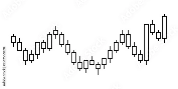 Fototapeta Candlestick Chart Pattern Design Element for Financial Themes. Suitable for use in stock trading layouts, fintech presentations, investment websites, or cryptocurrency-themed graphics.