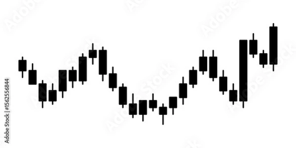 Fototapeta Candlestick Chart Pattern Design Element for Financial Themes. Suitable for use in stock trading layouts, fintech presentations, investment websites, or cryptocurrency-themed graphics.