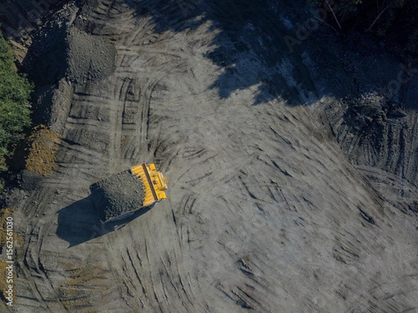Fototapeta Open-pit coal mining in a large quarry.