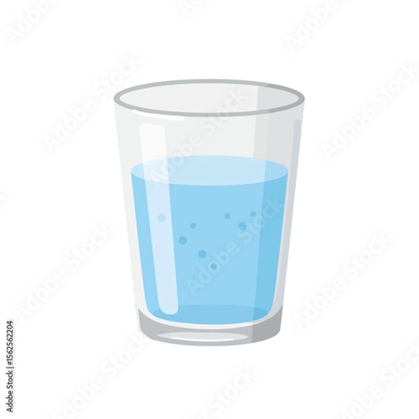 Fototapeta A Refreshing Glass of Clean Drinking Water with Bubbles and Ice Cubes Perfect for Hydration and Health Wellness Lifestyle Choices