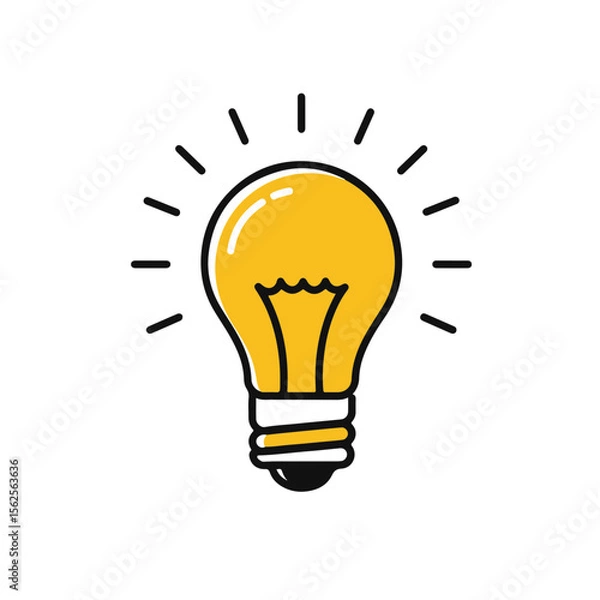Obraz Bright yellow lightbulb idea concept.