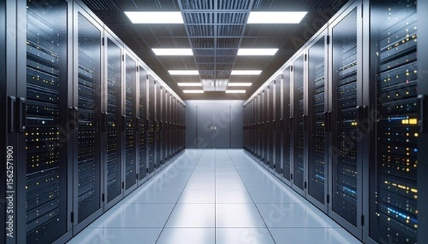 Obraz AI Supercomputer in High-Tech Data Center