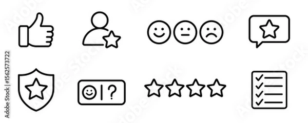 Fototapeta Feedback, rating outline icon set. customer experience and review linear icons collection
