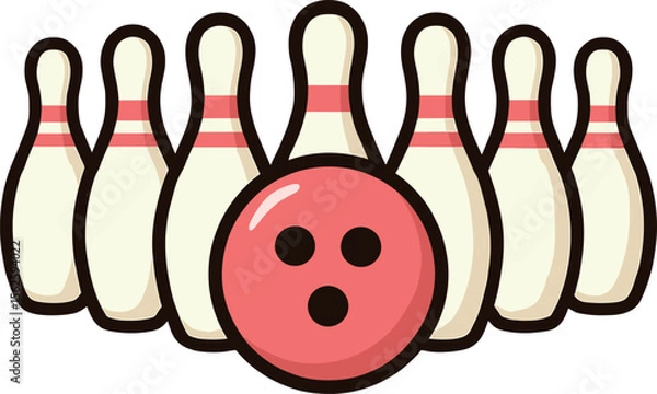 Obraz ボウリングの玉とピンのイラスト