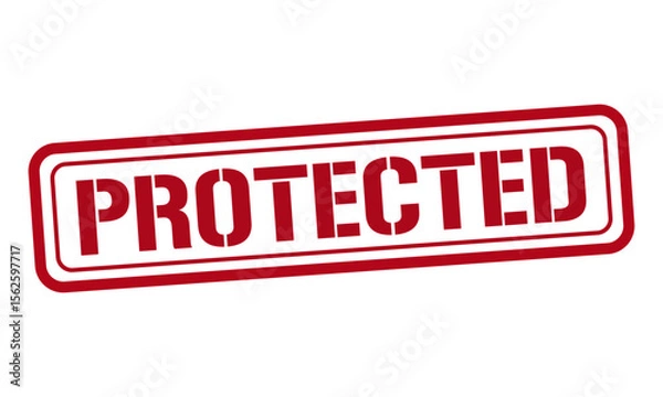 Obraz PROTECTED red stamp text vector, rubber stamp