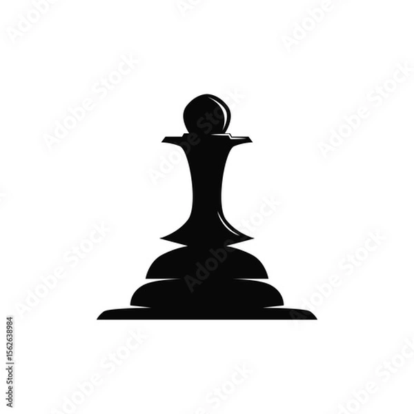 Fototapeta simple design chess logo chess game concept silhouette vintage retro template