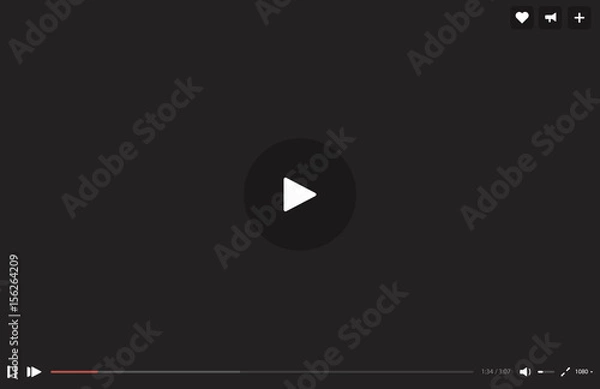 Fototapeta web video player. Modern design. Vector illustration. EPS10.