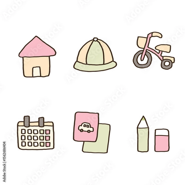 Fototapeta 保育園にまつわる手描きイラスト