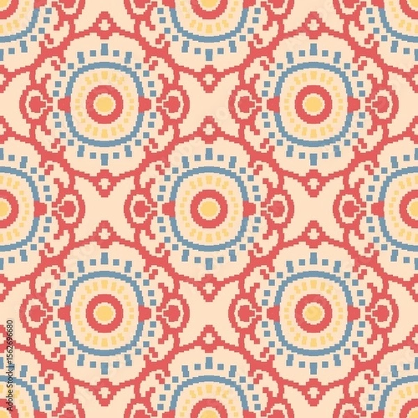 Obraz pattern batik flower damask ethnic boho ikat texture tribal geometric background