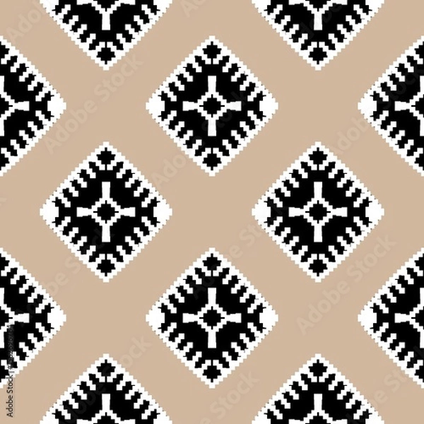 Obraz pattern batik flower damask ethnic boho ikat texture tribal geometric background