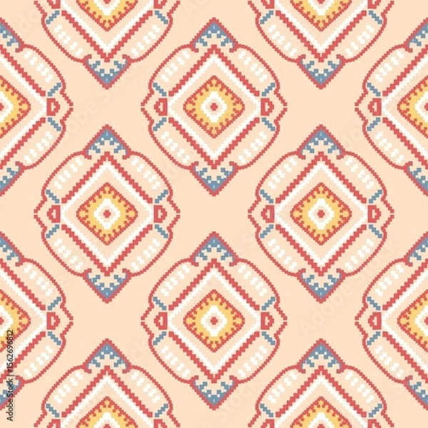 Obraz pattern batik flower damask ethnic boho ikat texture tribal geometric background