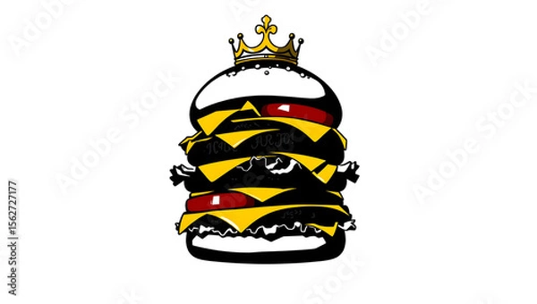 Fototapeta Burger Silhouette with Crown