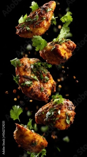 Obraz Chettinad Curry With Exploding Chicken And Spices