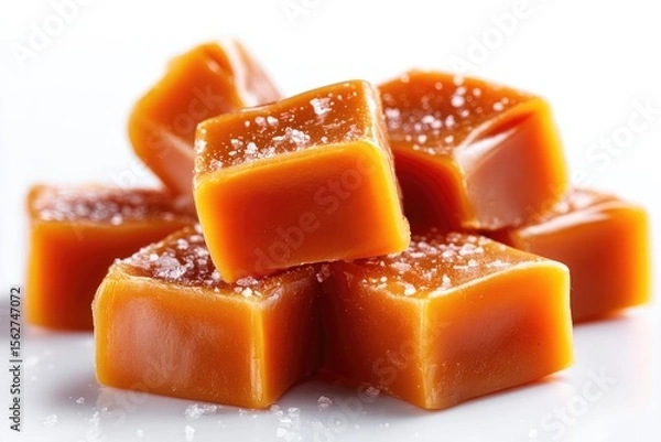 Fototapeta Close-up view of caramel squares.