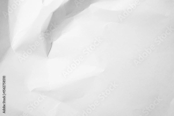 Fototapeta White Paper Texture background. Crumpled white paper abstract shape background with space paper for text