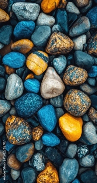Fototapeta Close-up view of various colorful stones
