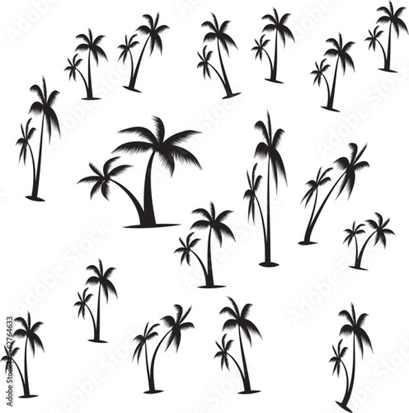 Fototapeta silhouette of palm trees