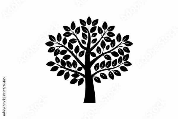 Fototapeta Guava Tree vector silhouette illustration isolated on white background