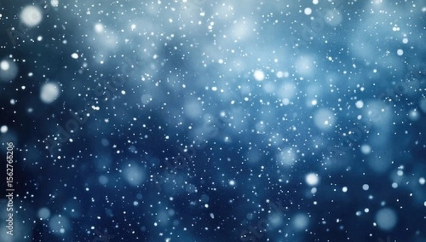 Fototapeta Abstract winter scene with falling snow.  