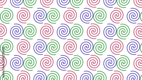 Fototapeta A large number of spiral pattern images in three colors