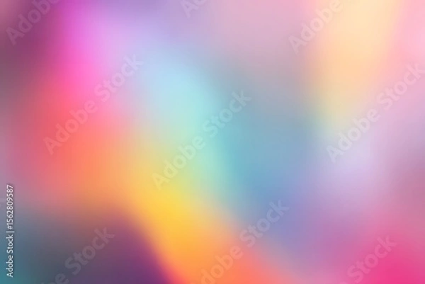 Fototapeta 
Blurred background of a rainbow color gradient, with soft and smooth colors, blurred edges, and space for text. Abstract background.

