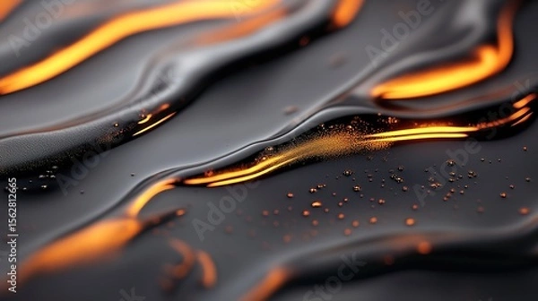 Obraz Abstract Surface with Flowing Liquid and Glowing Light Effects