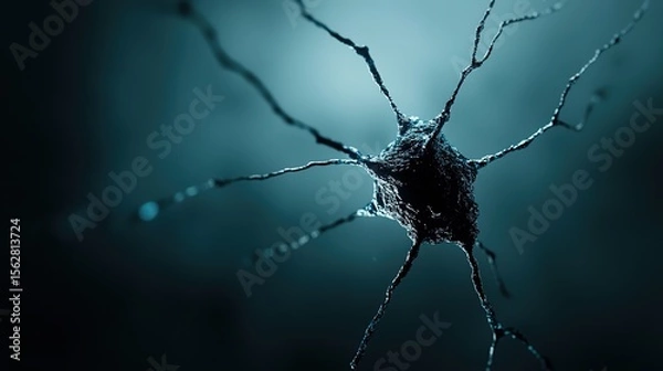 Obraz Intricate Neuron Structure Against Dark Mysterious Background