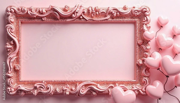 Obraz pink frame with roses