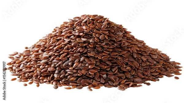 Obraz Flax Seeds Heap Spread Slightly Wide on Transparent Background

