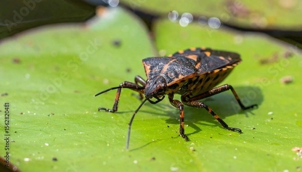 Fototapeta Shield Bug on Lily Pad