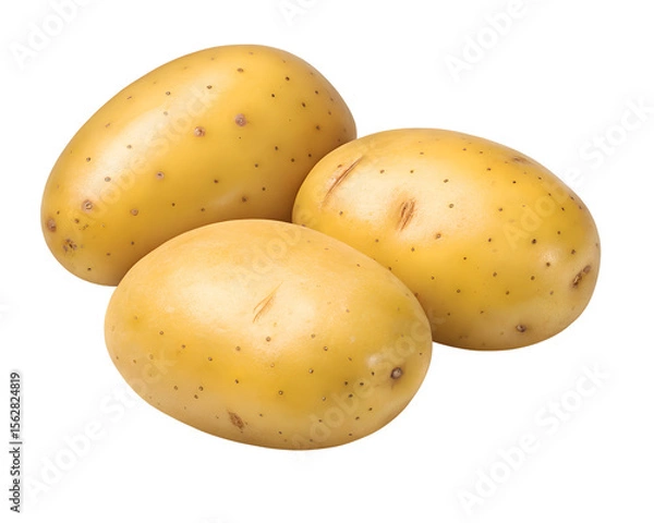 Obraz three yellow potatoes close up