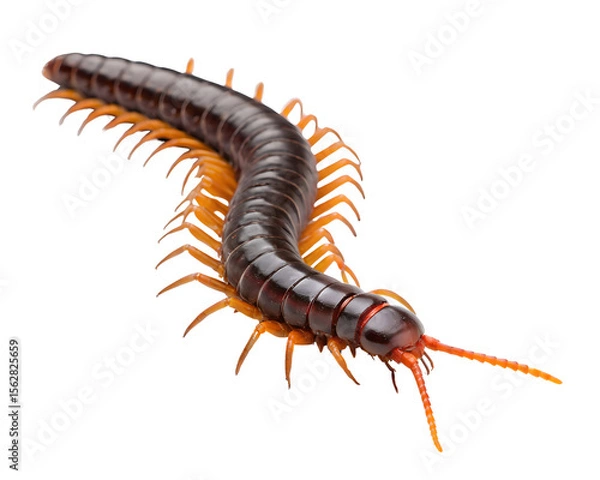 Obraz centipede close up on white background