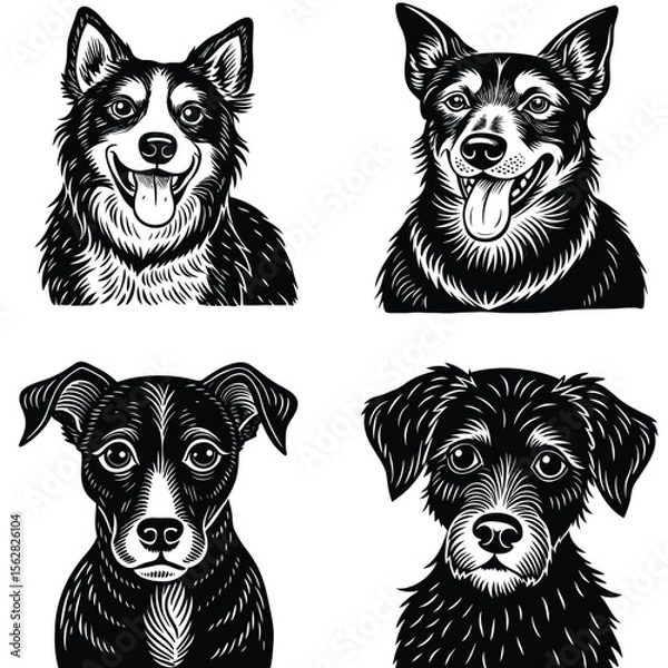 Fototapeta Foreigner Dog Vector Silhouette Bundle Collection. Dog Vector