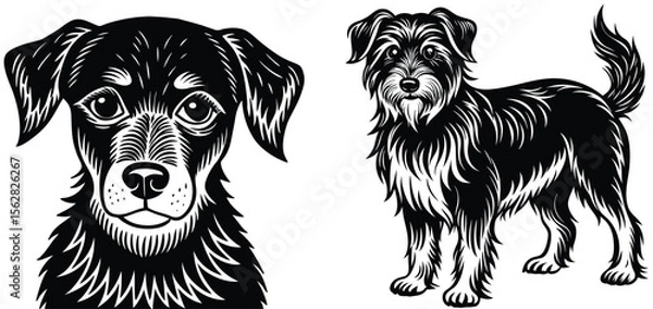 Fototapeta Foreigner Dog Vector Silhouette Bundle Collection. Dog Vector