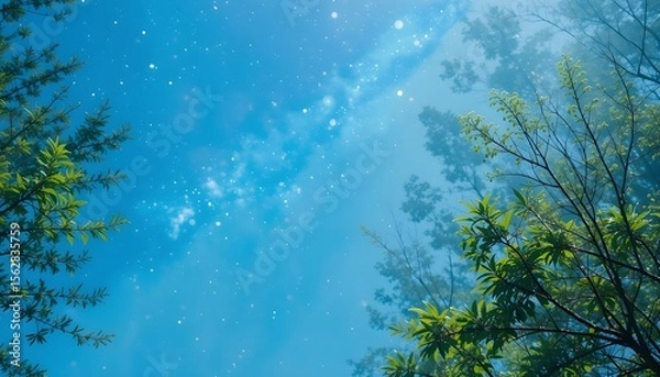 Fototapeta Bright Blue Sky Background with Natural Light for Calm and Open Visual Concepts
