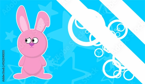 Fototapeta bunny chibi character cartoon background in vector art
