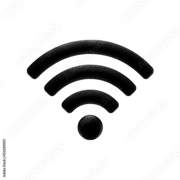 Obraz Black wireless wifi symbol on white and transparent background